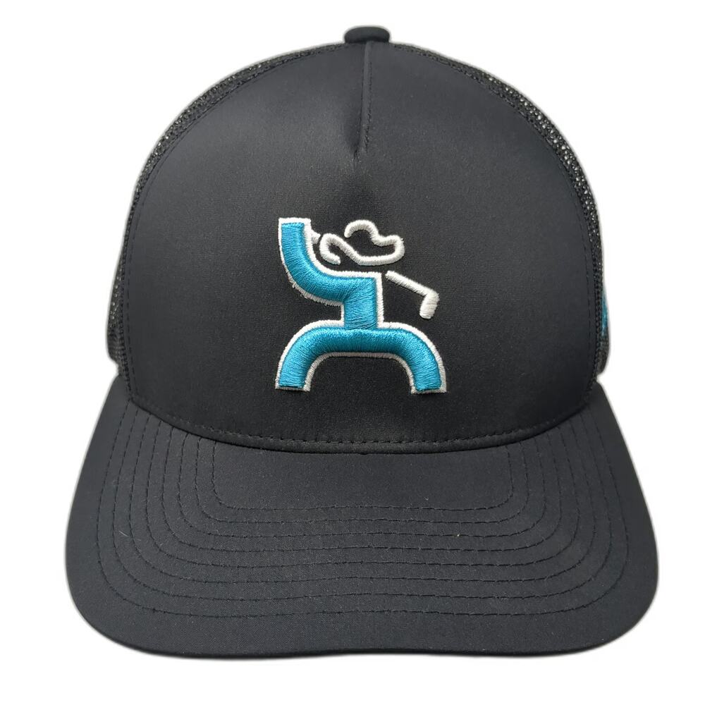 Hooey Trucker Hat Black One Size Golf Embroidery Mesh Snapback Adjustable Cap